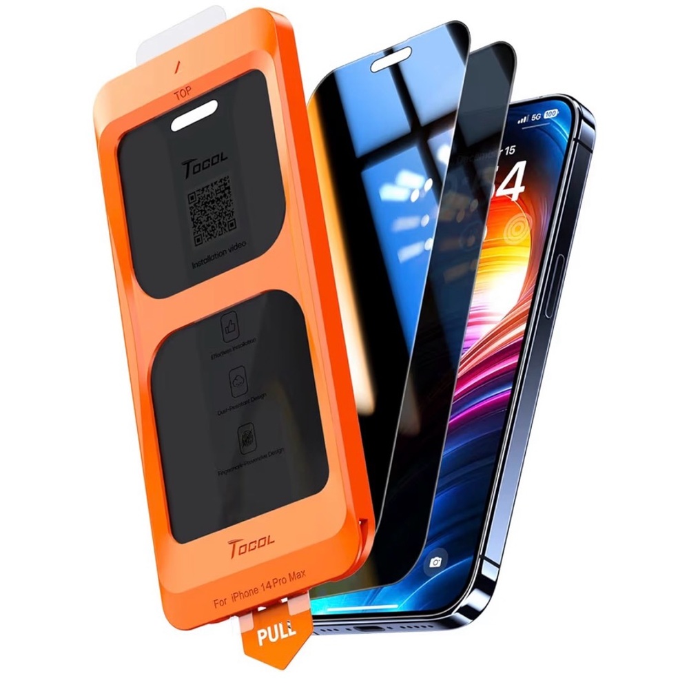 TOCOL for iPhone 14 Pro Max Privacy Screen Protector Tempered Glass, 2 pack